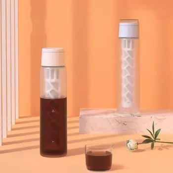 Cold Brew Pot Frosted Glass Coffee Cold Brew Bottle Filter Filter Coffee with Brush Ice Drip Pot Coffee Juice Cold Brew Bottle белый