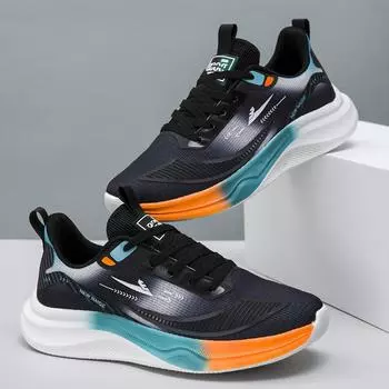 Cold sticky sneakers men s couple flying knitting running shoes versatile breathable fashion temperament trendy casual single shoes 36 чёрный