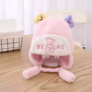 Coldproof Pullover Cap Warm Plush Infant Knitted Cap New Ear Protection Hat Outdoor Sports