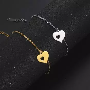 Colgante De Corazn Hueco Para Mujer Pulseras De Acero Inoxidable Cadena De Dijes De Moda Romantica Joyera De Amigos Regalos Exquisitos