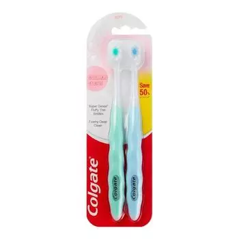 Colgate Cushion Clean Ultra-Fine Bristle Toothbrush 2P
