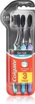 Colgate Slim Soft Active Charcoal Toothbrushes Soft TU прозрачный