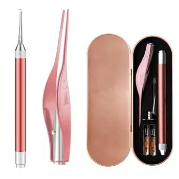 Colifas LED Light Ear Cleaning Tweezers Ear Cleaner Ear Cleaner для дома Прозрачные детали Дети, Пожилые, Портативный, Использование, Свет, Вид, 1.0 розовый