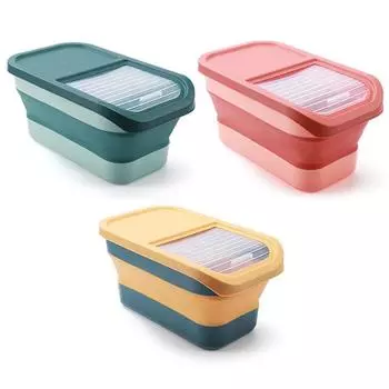 Collapsible Pet Food Container with Lids 13 LB Dog Food Storage Container Airtight Cat Food Containers with Measuring Cup