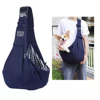 Collapsible Pet Sling Carrier Bag Cat Dog Outdoor Tote Accessories Hiking Portable Hand Free Adjust Buckle Single Shoulder Bag серый