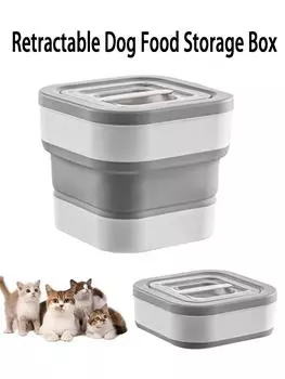 Collapsible Rice Bucket, Large Capacity Grain Storage Container, Moisture and Insect Resistant Sealed Dog Food Storage Container серый
