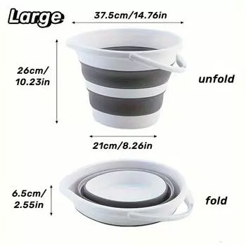 Collapsible Silicone Bucket for Outdoor Use, Travel, and Fishing - Durable, Portable, and Multi-Functional with Secure Lid Large (10L)