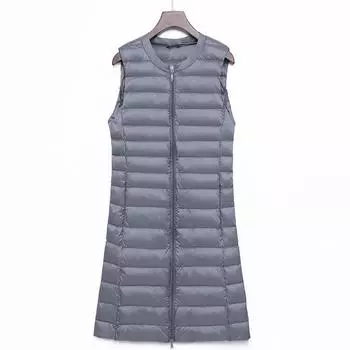 Жилет без воротника, жилет, жилет, жилет, жилет, жилет, женский, белый, без рукавов, жилет с круглым вырезом, подкладка, пуховик, жилет, большой размер M