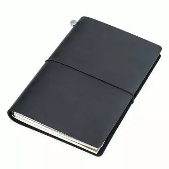 Collasaro кожаный блокнот из натуральной кожи ежедневник формата А5 (черный)