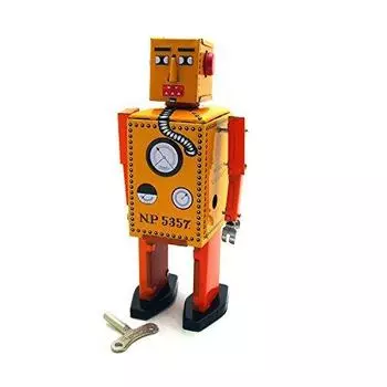 Коллекционная игрушка, серия 12, оловянный робот-лилипут ЛИЛЛИПУТ 16 см жёлтый