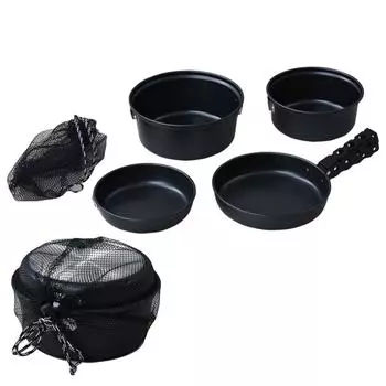 Collection Aluminum Cooker 5 Solo Disaster Ceramic Detachable Storage Bag Black Outdoor Cooker Set [Campers Yamazen] Set, Pieces, Camping, Outdoor,