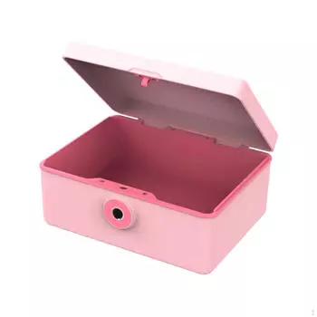 Collection Box with Fingerprint Lock for Jewelry and Accessories Single Layer розовый