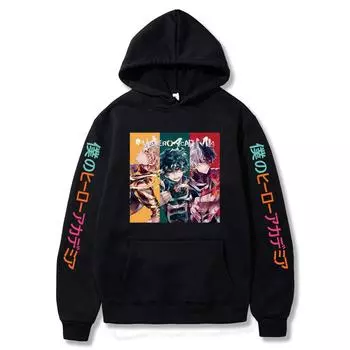 College, Cartoon Day Comic Print Hooded Sweater XS красный
