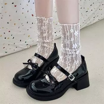 College Mary Jane Shoes Women s College JK Uniform Shoes Kawaii black Lolita Shoes Y2K Women s Thick Bottom Small Leather Shoes 4.5