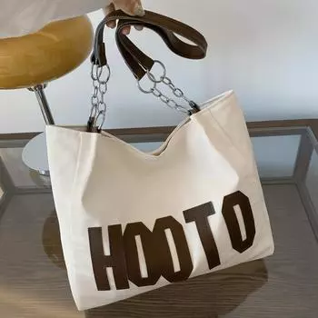 College students take classes, shoulder canvas bag, large bag for women, large capacity 2024 new autumn commuter tote large bag белый