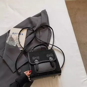 College style backpack bag women s new trendy autumn and winter fashion backpack versatile schoolbag portable small square bag