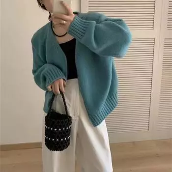 College style double zipper sweater jacket women s autumn short design sense niche simple knitted cardigan One Size