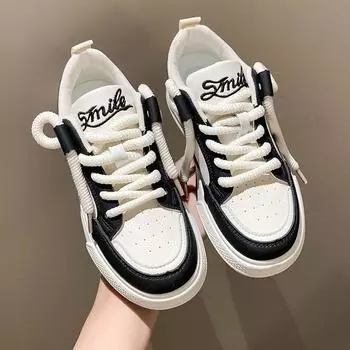 Колледж Стиль Национальная мода Нишевая обувь для хлеба Весна и осень Новые корейские туфли на платформе Белые туфли для женщин Универсальные 35 белый
