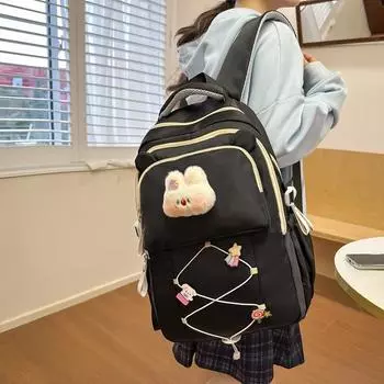 College Style Schoolbag Women s Backpack бежевый