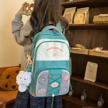 College Style Student Schoolbag Women s Large Capacity Backpack Travel Computer Backpack чёрный