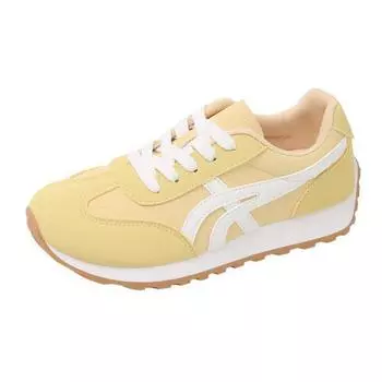 College style thick-soled color matching new leather lace-up white shoes student versatile sports single shoes women 35