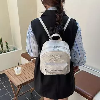 College style women s shoulder bag new summer fashion bow small backpack shopping commuter bag