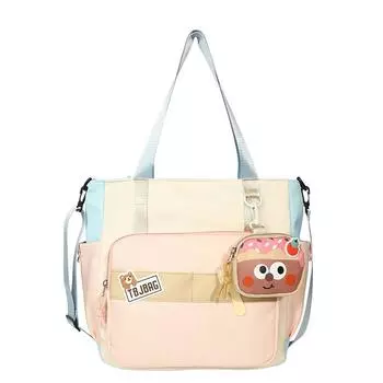 College Women s Crossbody Bag Large Capacity Student Class Commuter Tote Bag синий