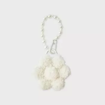 Брелок-колечко Кольцо Цветок Букле Кремовый