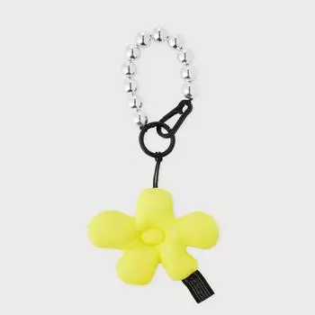 Брелок с цветком, плавящимся в цанге, с мягкой подкладкой, желтый
