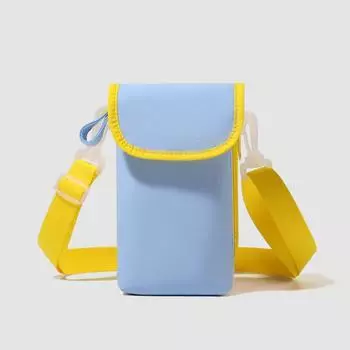 Color Block Shoulder Bag Women s Mobile Phone Bag Certificate Bag синий