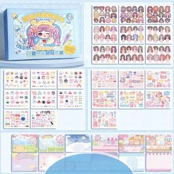 Color Cognition DIY Dress Up Stickers Paper Graffiti Assembly Set Dress-up Game D