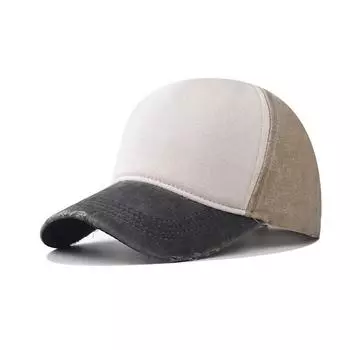 Color Cotton Block Wash Plain Baseball Cap Sun Protection Hat For Men And Women Color Block Black