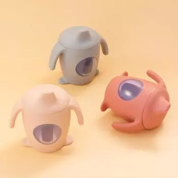 Color Kdis Baby Cup Toddler Dining Cup Baby Silicone Transparent Water Bottle With Handle Milk Cups For Toddlers Baby Stuff