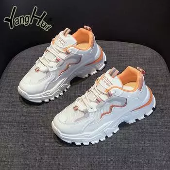 Color Matching Mesh Breathable Comfortable Casual Sneakers 2024 Fashion Anti-slip Wear Resistance Sprots Platform Shoes Spring 35