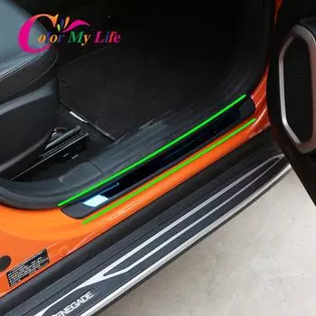Color My Life 4 шт./компл., накладка на порог из нержавеющей стали для Jeep Renegade 2015-2022, аксессуары, накладки на пороги для дверей автомобиля, крышка чёрный
