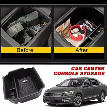 Color My Life Car Armrest Box Storage для Volkswagen VW Tiguan Mk2 2016 - 2020 Центральный консольный ящик для хранения Внутренний органайзер