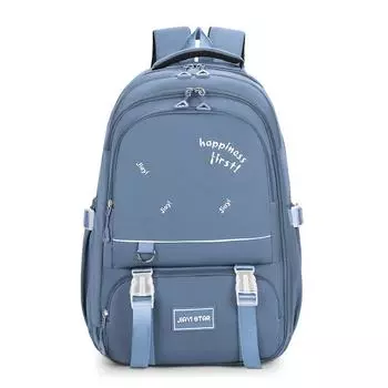 Color Simple Solid Letter Print Student Casual Backpack For School Use Day