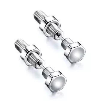 Color Stainless Steel For Men Women Screw Fashion Accessories Ear Studs Piercing Jewelry Earrings
