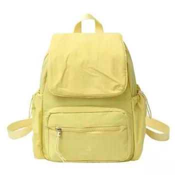 Color Unisex Solid Backpack With Laptop Pocket For Student Commuter Schoolbag