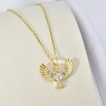 Color Zirconium Bird Necklace Women S Personality Trend Diamond Collarbone Chain Jewelry