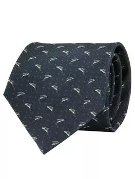 Colorata Bottlenose Dolphin Necktie x Silk Jacquard Animal Dolphin Polka Gift Present [COLORATA] (145 8.5cm / Navy/Dots / 100% / Weave) Dot/Animal
