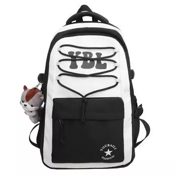 Colored Large Capacity Schoolbag Women s College Style Backpack Junior High School Student Backpack чёрный