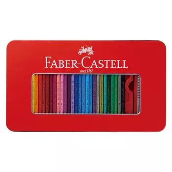 Colored Pencils Flat Can 60 Colors Set Red Faber-Castell Oil-based TFC-CP/60C