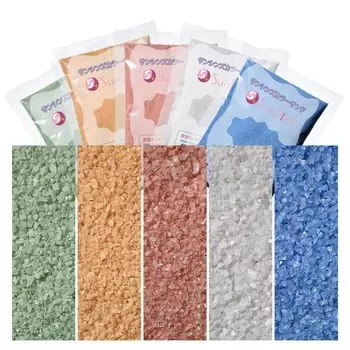 Colored Sand 200g each set of yellow ocher x light blue x light green x white smoke x dark salmon Fine grains of about S type in Japan 5-color (grains