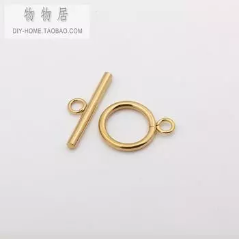 Colorfast Titanium Steel OT Buckle Stainless Steel Gold Plated Necklace Buckle Carrying Strap Red Rope Buckle Bracelet Buckle DIY Accessories Size 12mm a pack of 20 sets