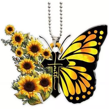 Colorful Acrylic Butterfly Car Hanging Ornament For Festive Decor Christmas 1