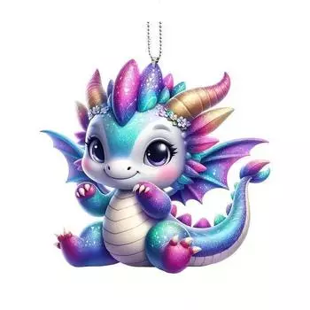 Colorful Acrylic Eyecatching Dragon Car Pendant For Enhancing Auto Interior