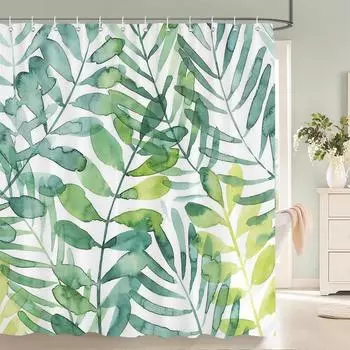 Colorful Beautiful Flowers Bath Curtain Waterproof Fabric Shower Curtains Floral Rose Printing Bathroom Screen Decor with Hooks W90xH180cm