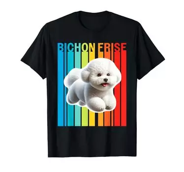 Colorful Bichon Frize T-shirt чёрный