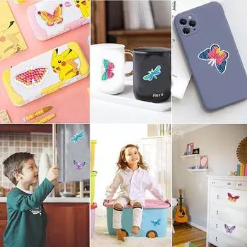 Colorful Butterfly Theme 5D Diamond Painting Stickers Mosaic Dot Sticky for Kids Arts and Crafts Handmade DIY Kid s Party Gifts